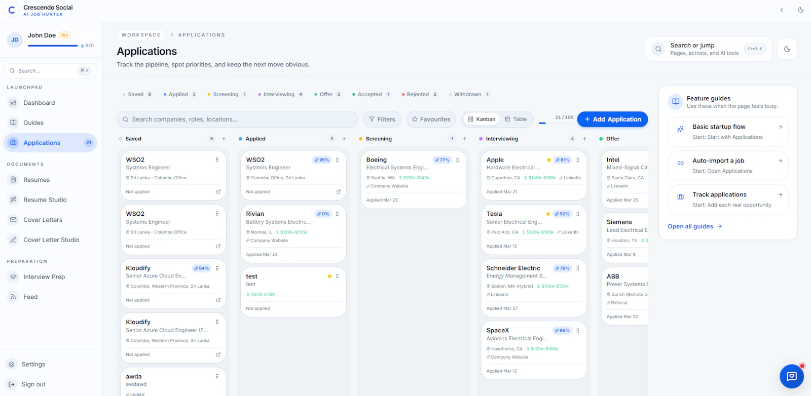Crescendo Social: AI Job Hunter screenshot 1