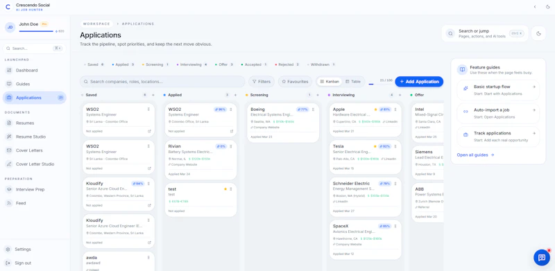 Crescendo Social: AI Job Hunter screenshot 1