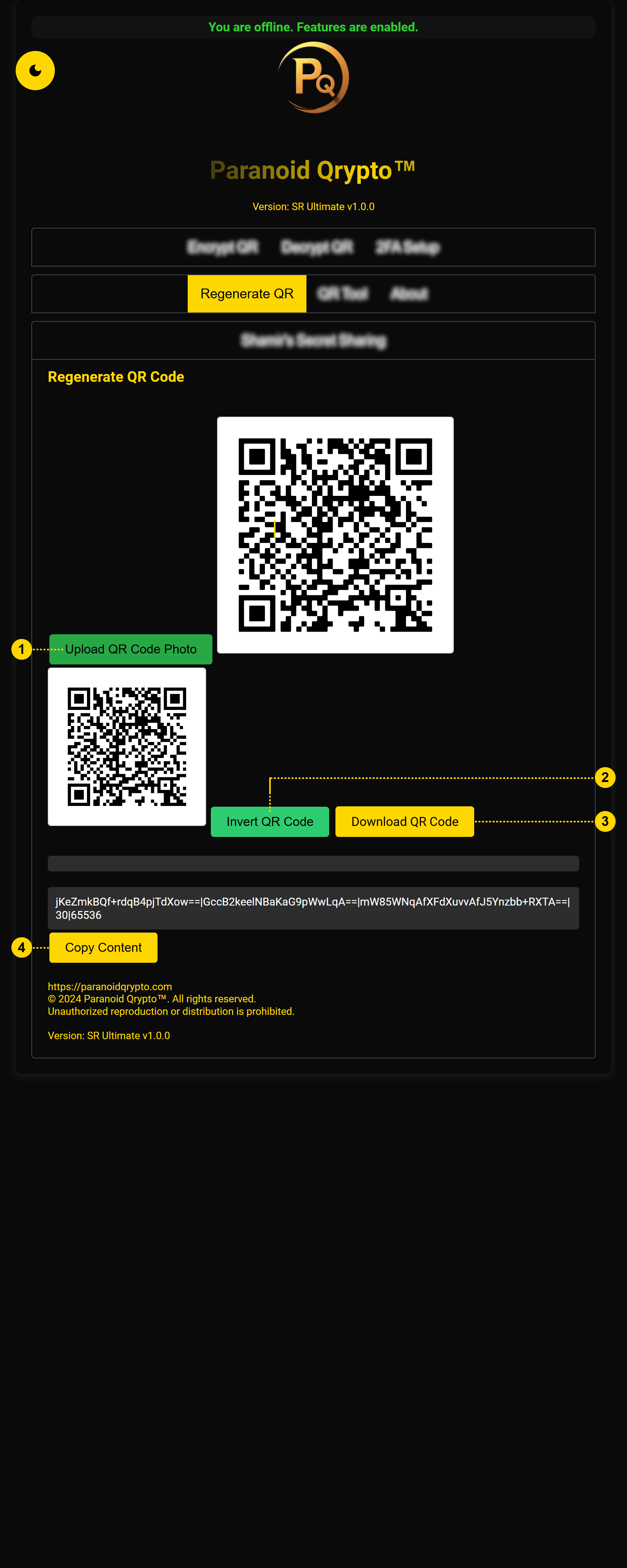 妄想Qrypto - 安全なキーパスワードストレージのためのエアギャップのオフラインQRコードメディア6