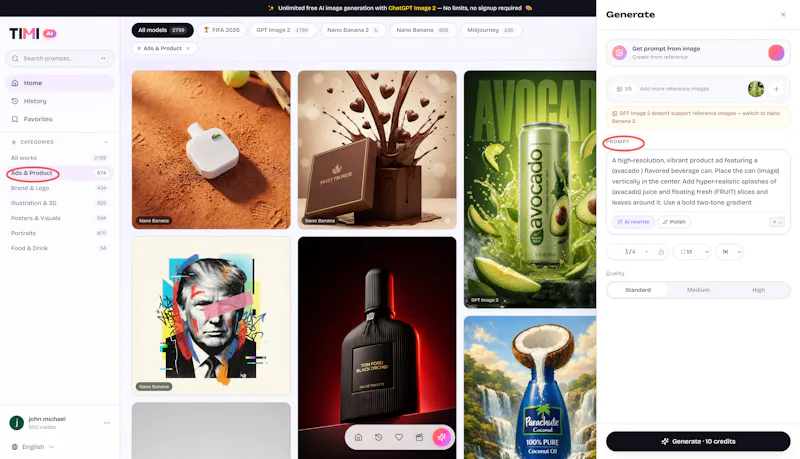 Timi AI-10000+image prompt gallery screenshot 4