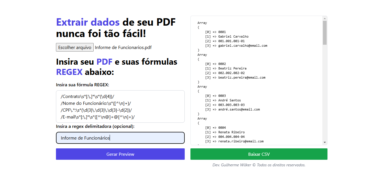 Media PDF untuk CSV - Ekstrak data dalam beberapa saat! - Tukar PDF ke CSV dengan cepat menggunakan REGEX. 1