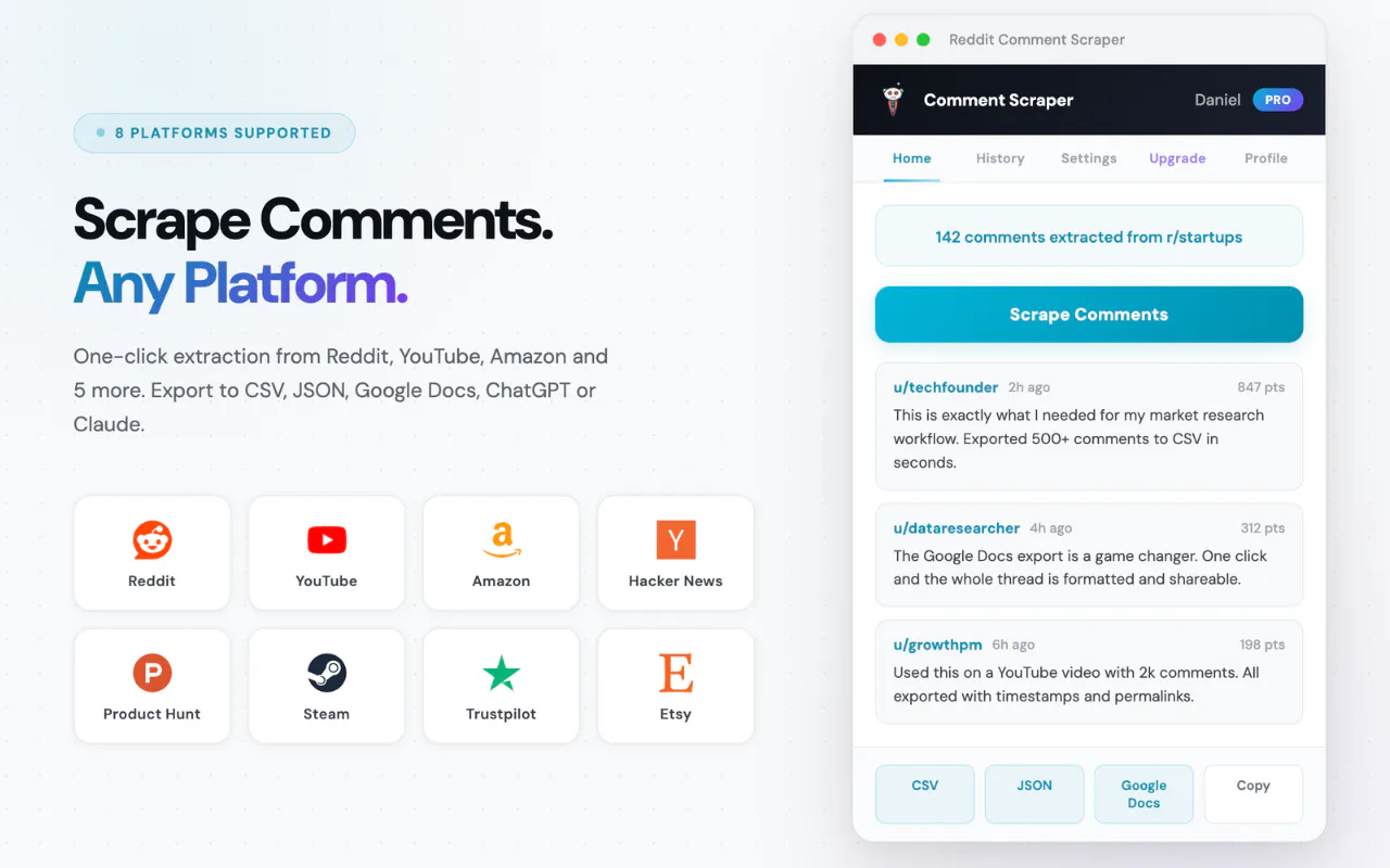 Banner del producto Reddit Comment Scraper