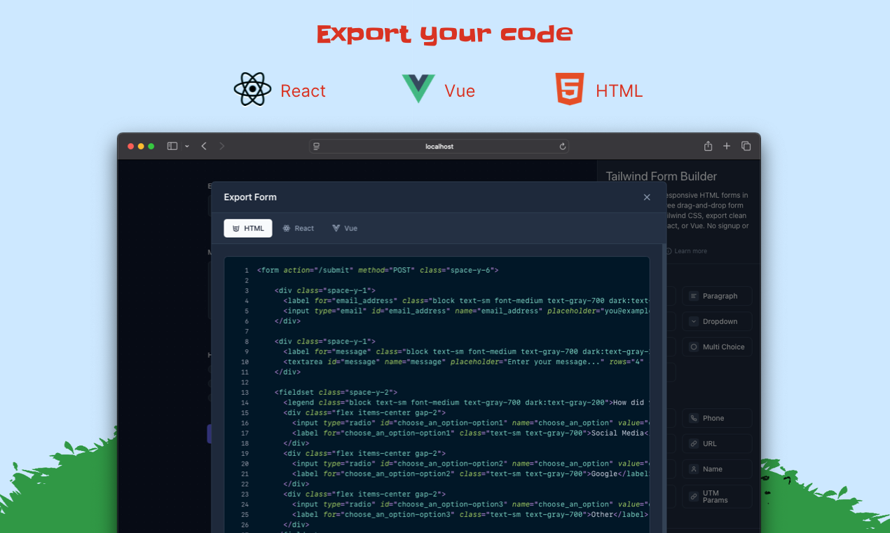 Tailwind Form Builder gallery image