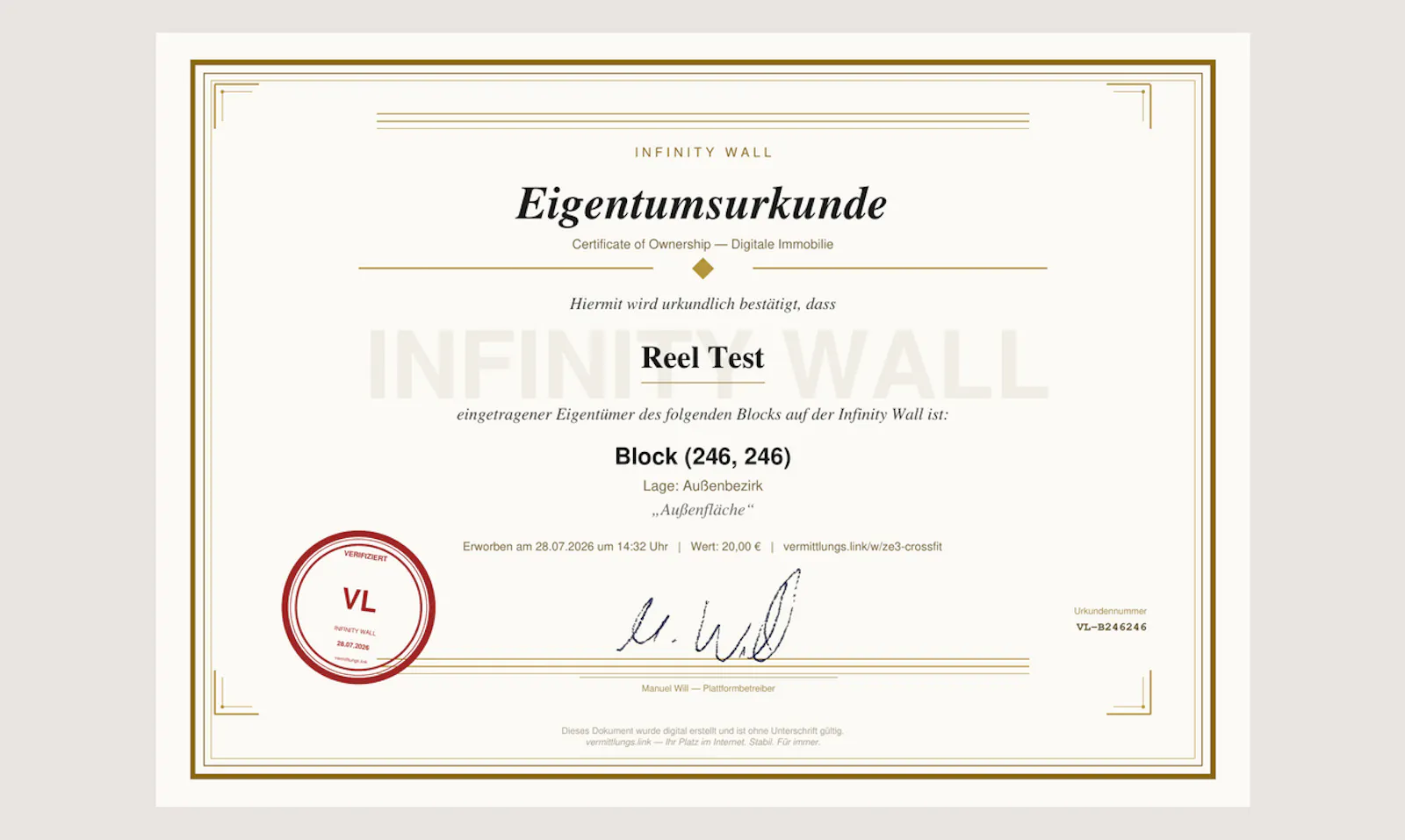 Infinity Wall · vermittlungs.link screenshot 3