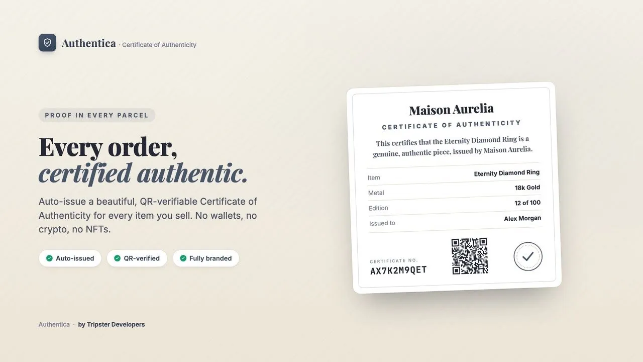 Authentica: COA Certificates gallery image