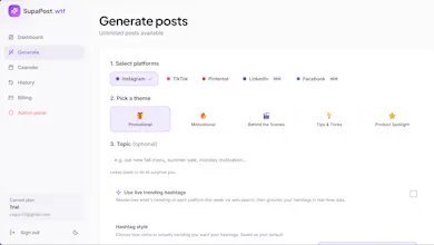 SocMed content generator in a minute gallery image