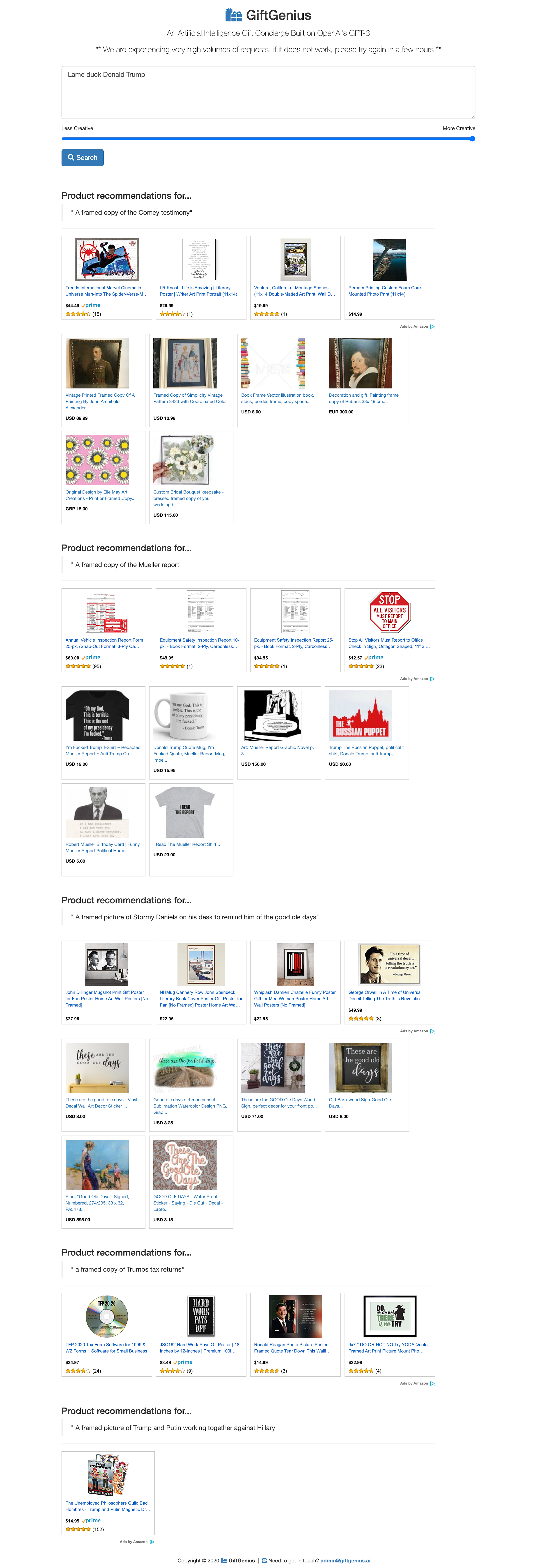 GiftGenius - GPT-3 Gift Recommendations gallery image