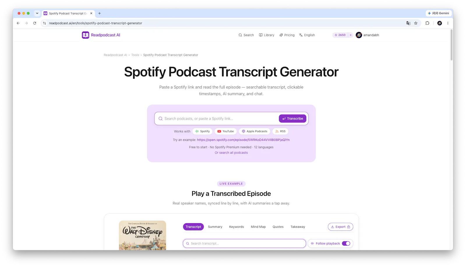 Readpodcast AI screenshot 2