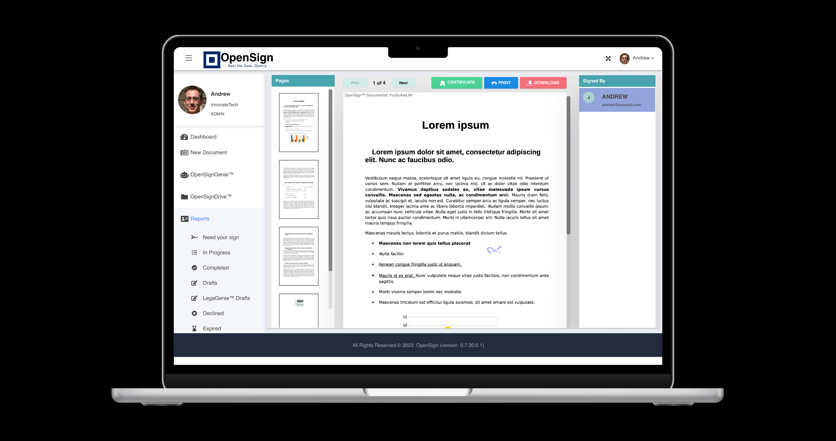 Média OpenSign ™: DocuSign open source et plus - La signature de document au niveau de l'entreprise va open-source 7
