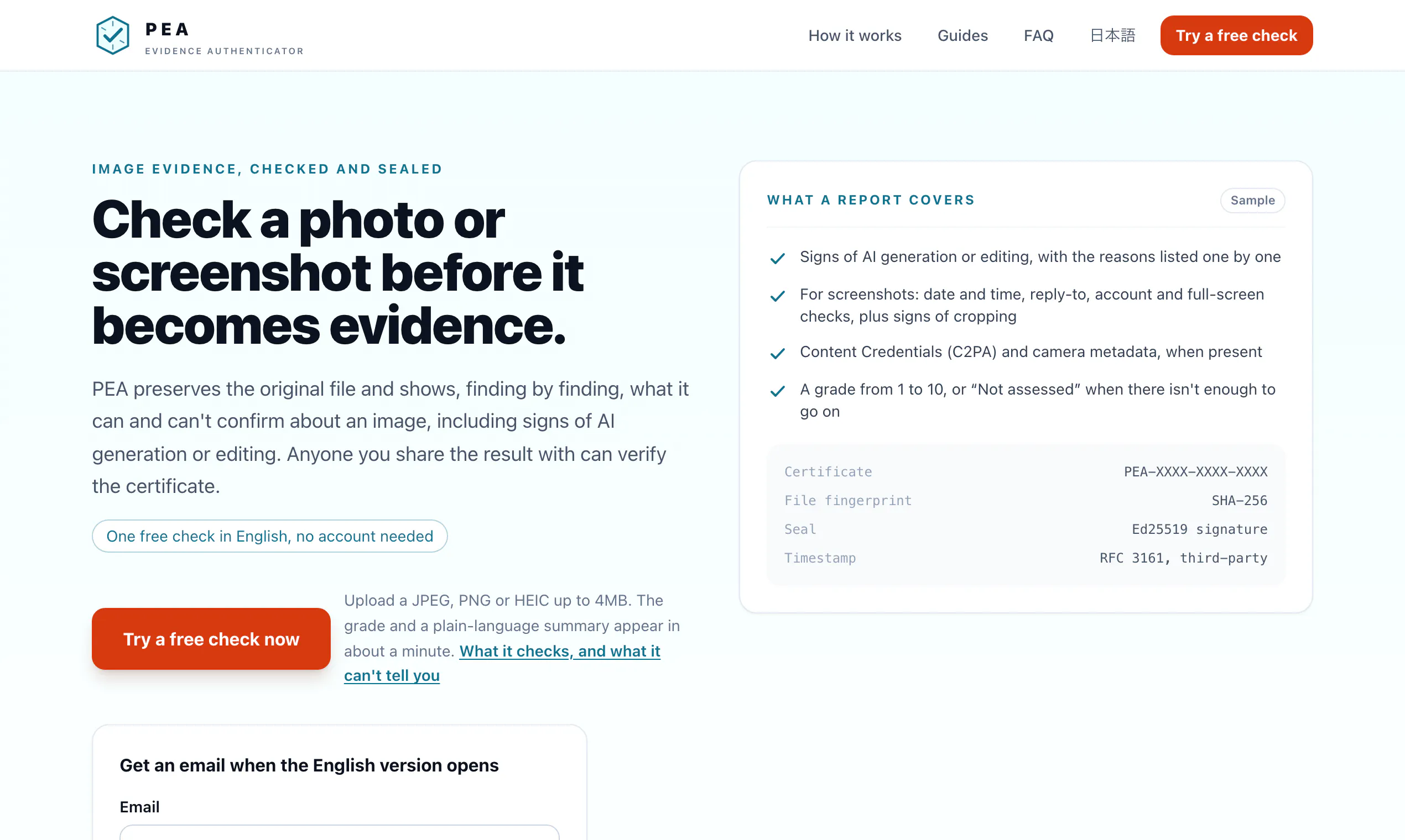 PEA – Evidence Authenticator gallery image