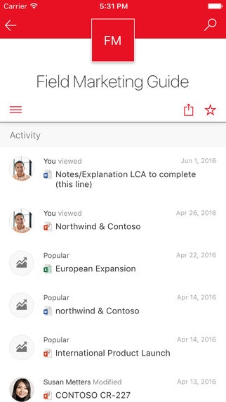 SharePoint for iOS gallery image
