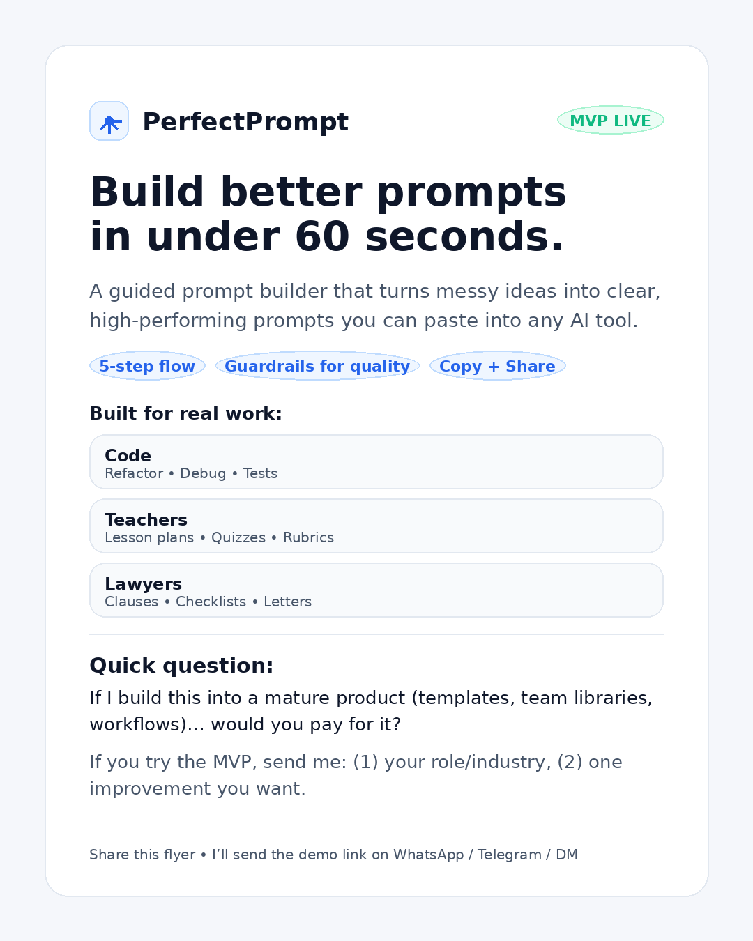 PerfectPrompt - Main product screenshot demonstrating key features and user interface