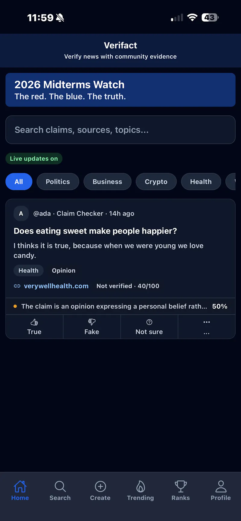 Verifact screenshot 3