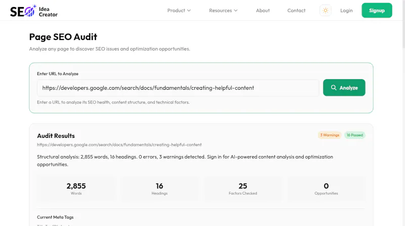 SEO Idea Creator screenshot 1
