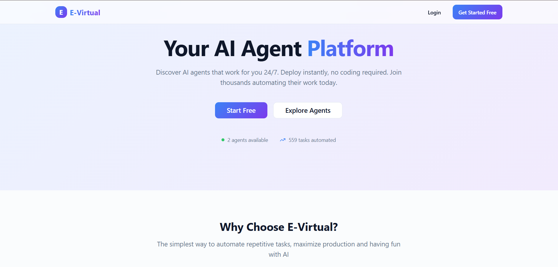 E-Virtual, the AI agents Platform(beta)