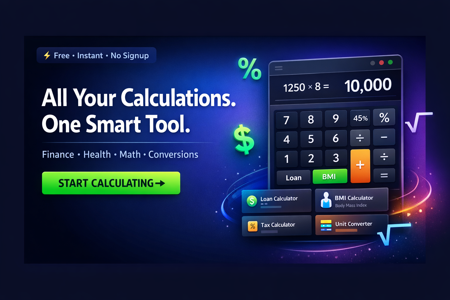 SupaCalc - 100+ Free Online Calculators gallery image