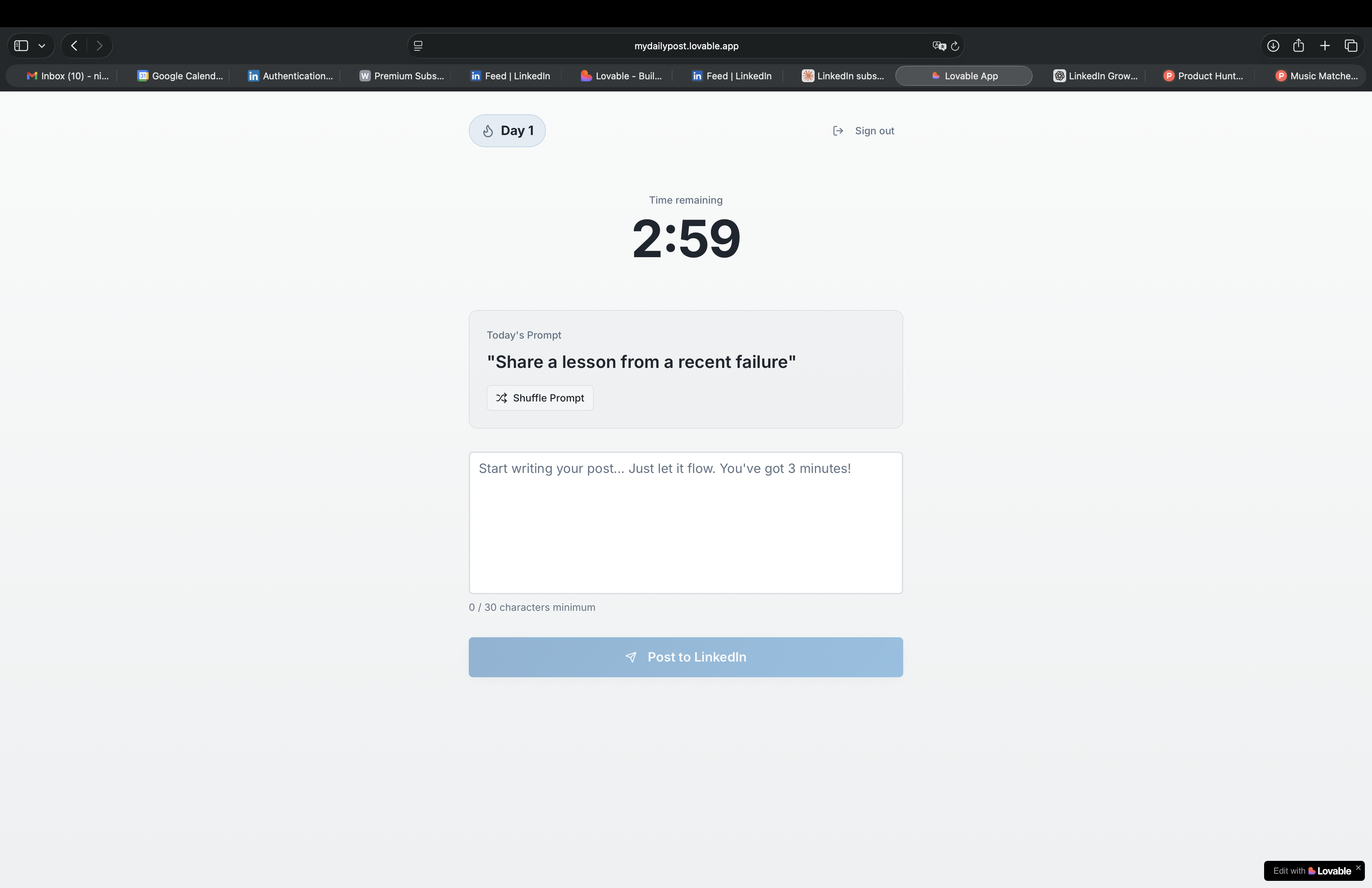 My Daily Post - Main product screenshot demonstrating key features and user interface