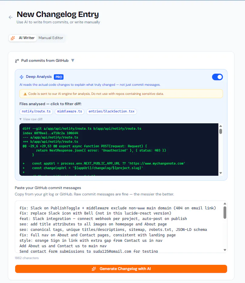 ChangeNote gallery image