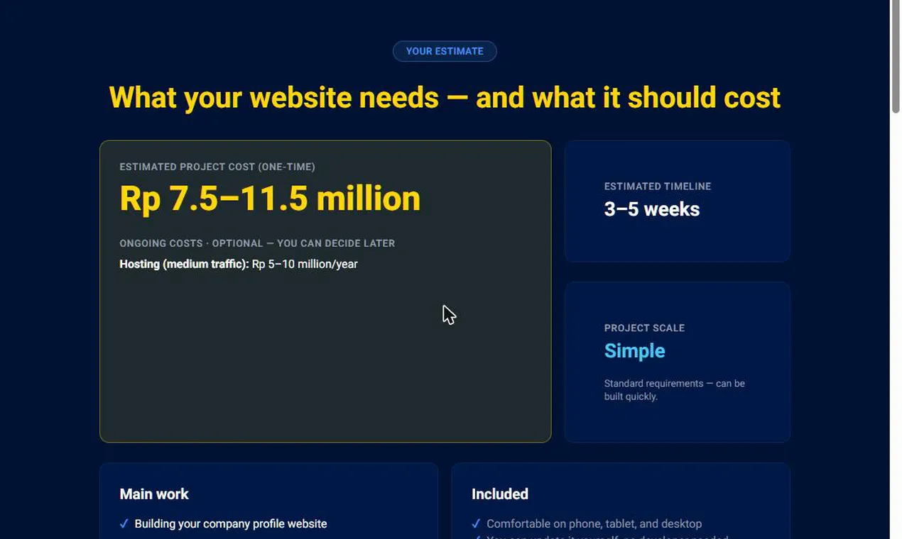 Website Cost & Benefit Calculator gallery image