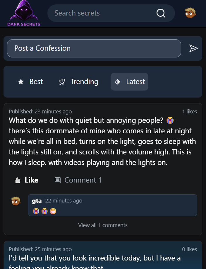 Dark Secrets - Screenshot 3 showing product features and functionality