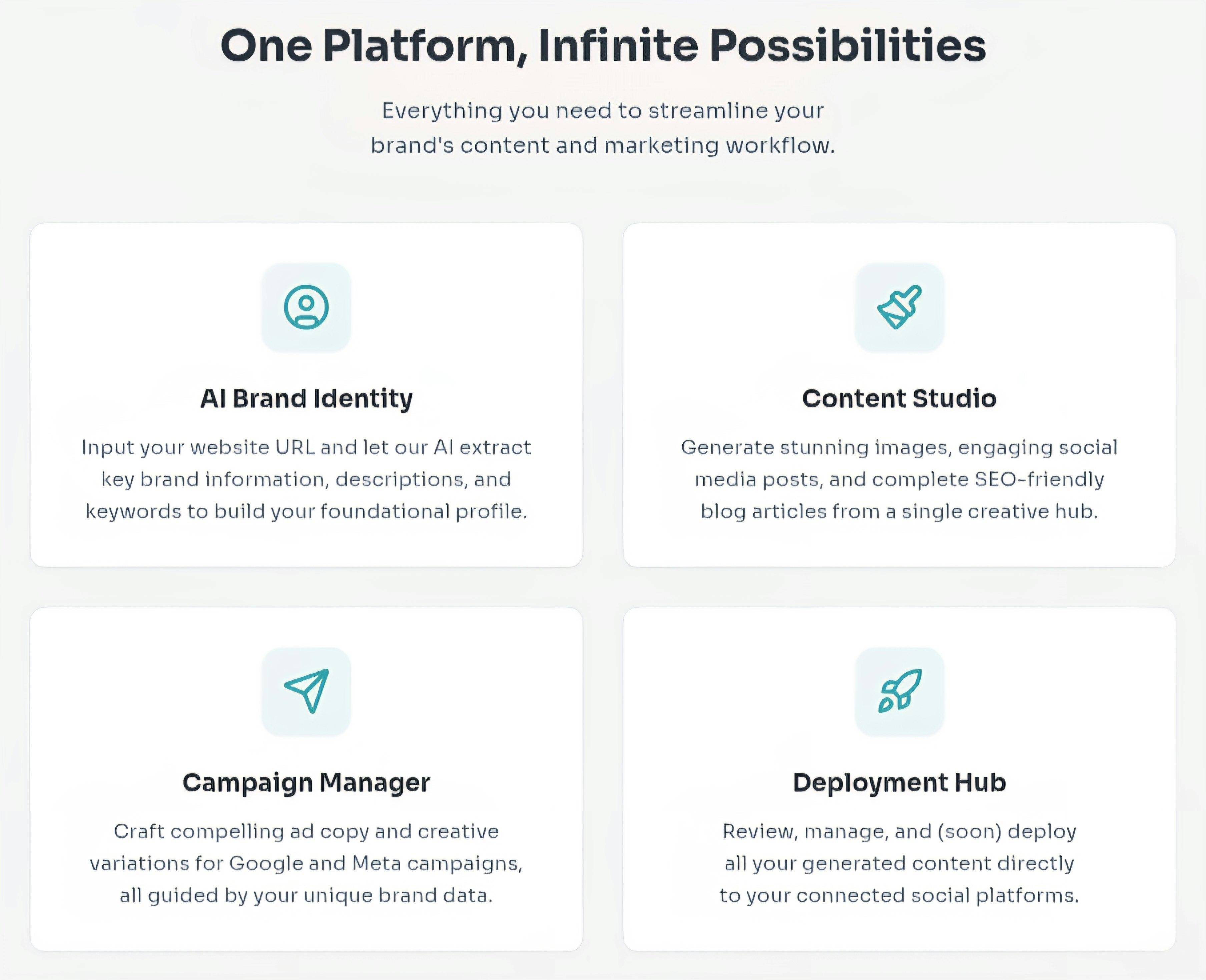 BrandForge AI - ผู้สร้างแบรนด์ที่ขับเคลื่อนด้วย AI สำหรับผู้สร้าง บริษัท สตาร์ทอัพและทีม media 2