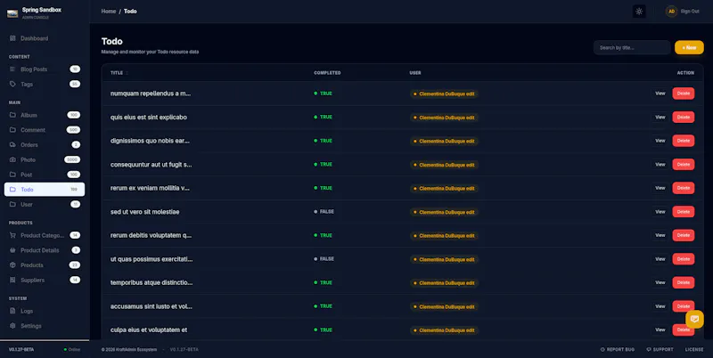 KraftAdmin screenshot 2