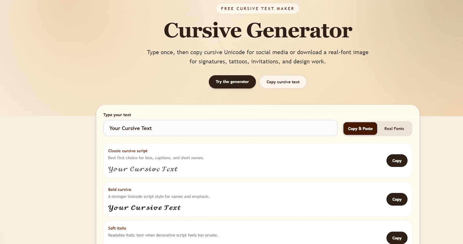 Cursive Generator screenshot 1