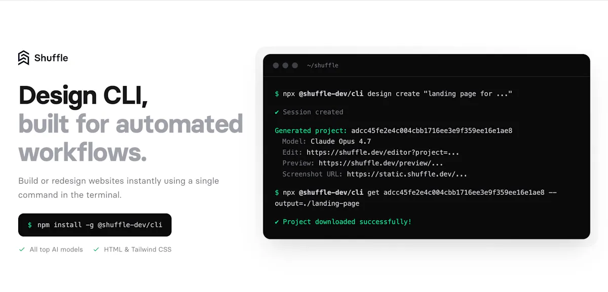 Shuffle Design CLI