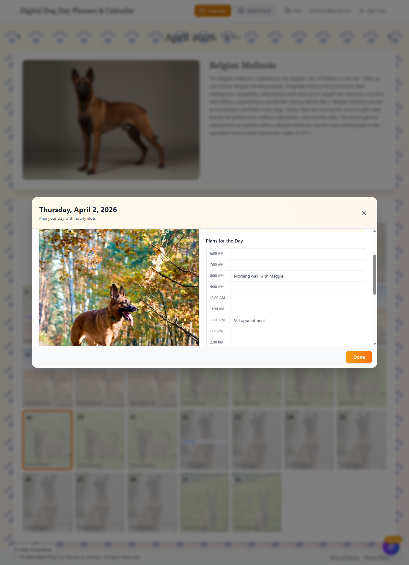 Digital Dog Day Planner & Calendar