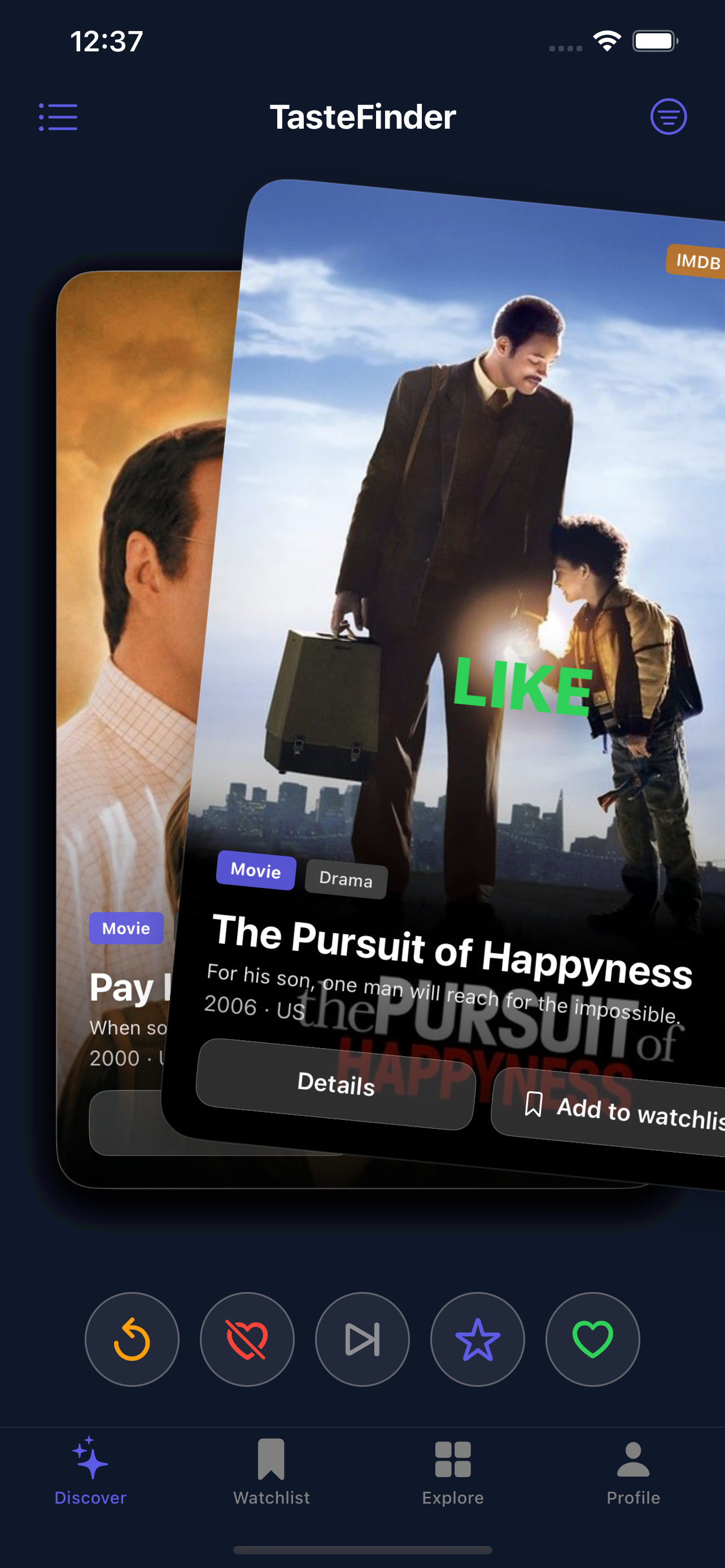TasteFinder - Screenshot 2 showing product features and functionality