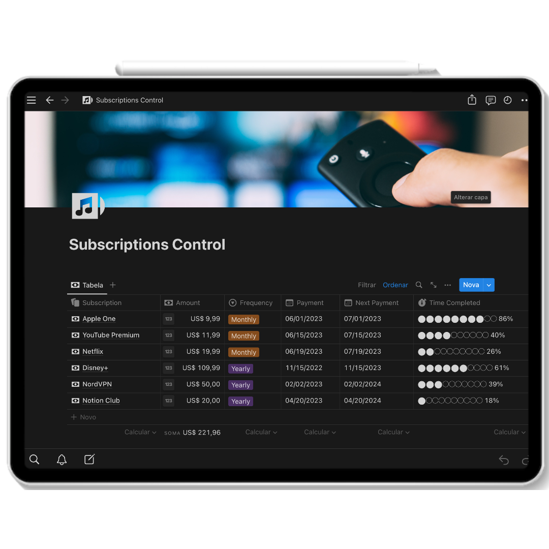 Controle de assinaturas media 1