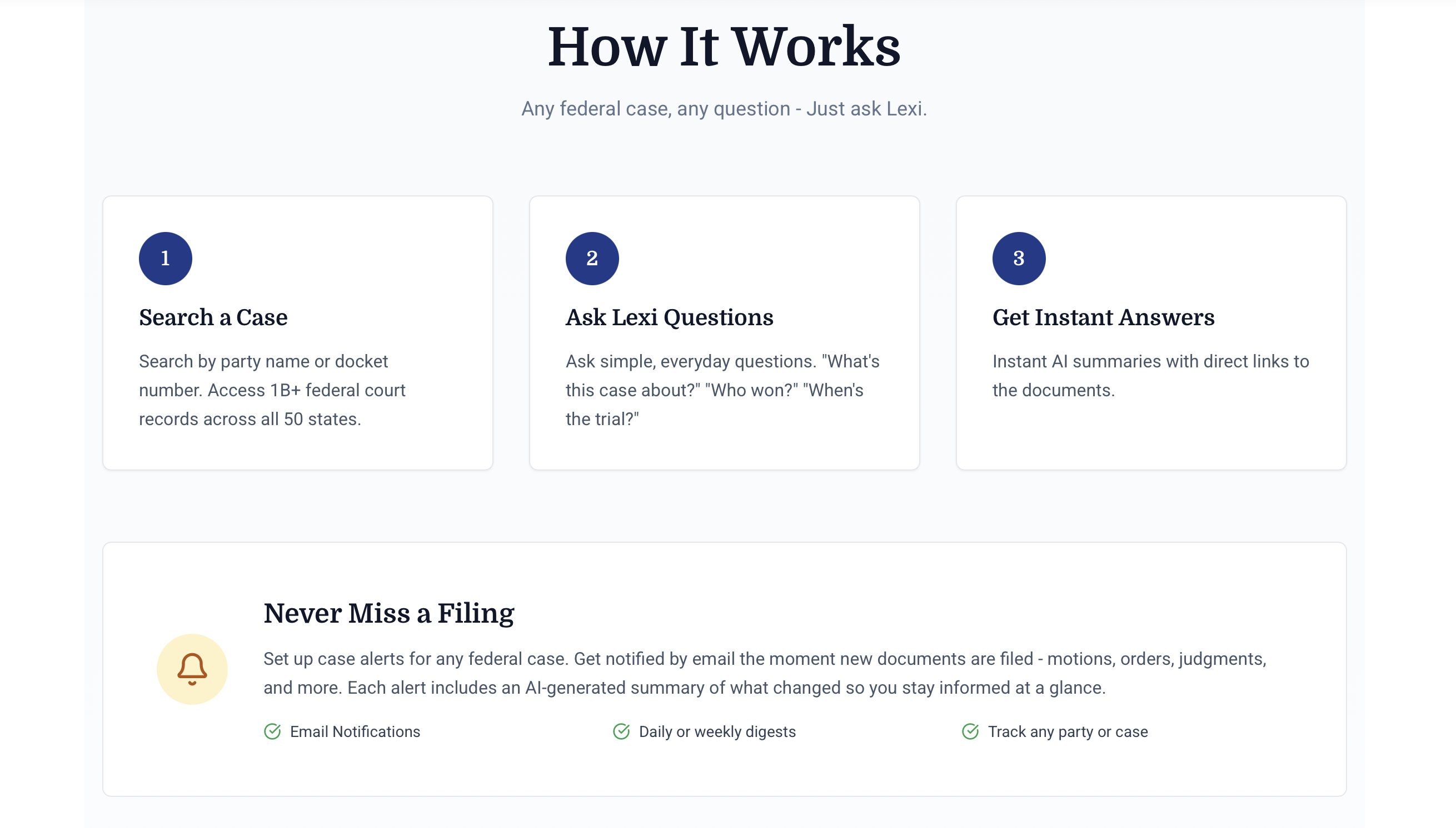 AskLexi search 1B+ court records w/  AI gallery image
