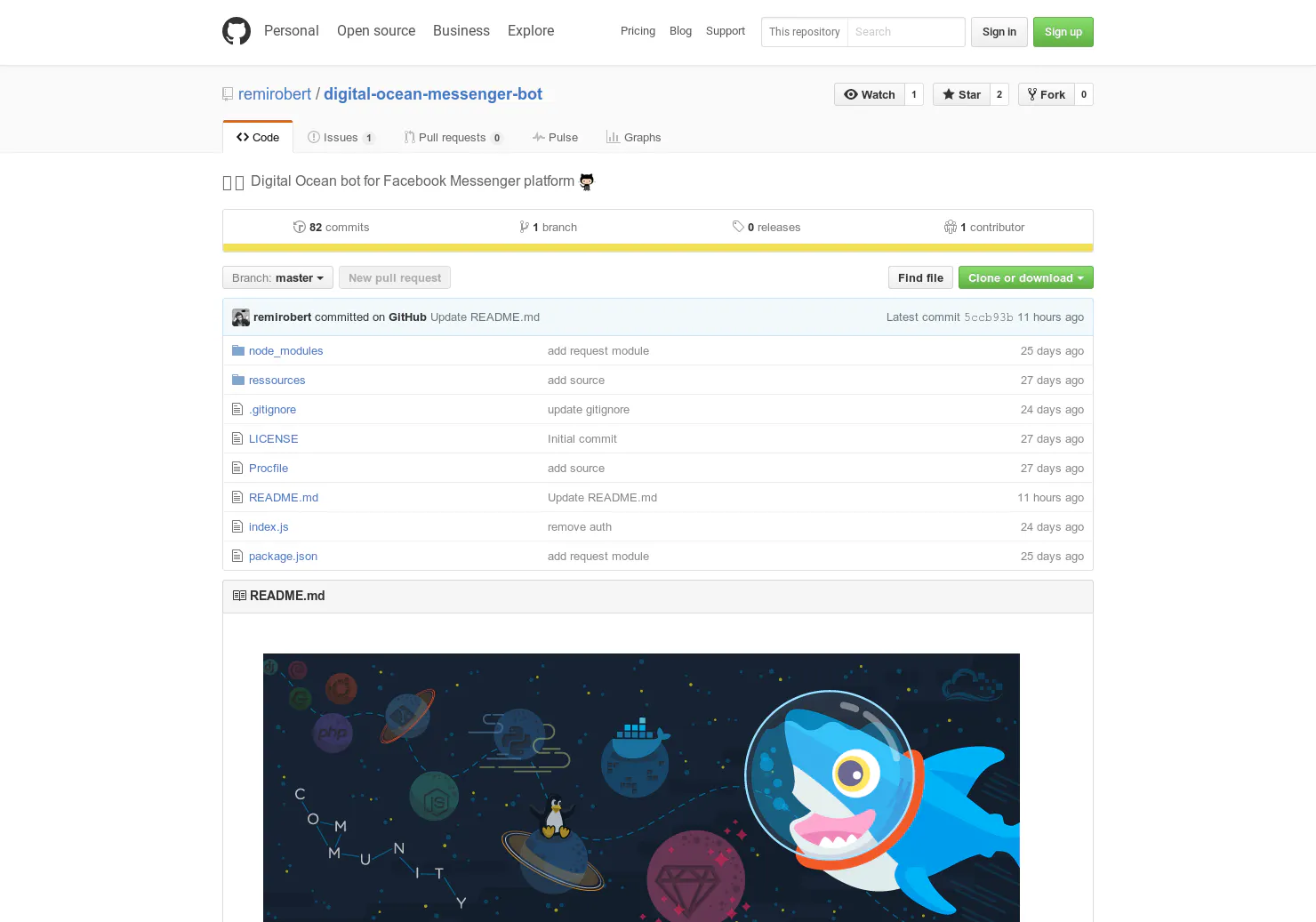 digital ocean Messenger bot