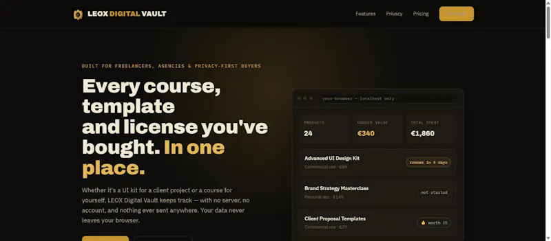 LEOX Digital Vault screenshot 2