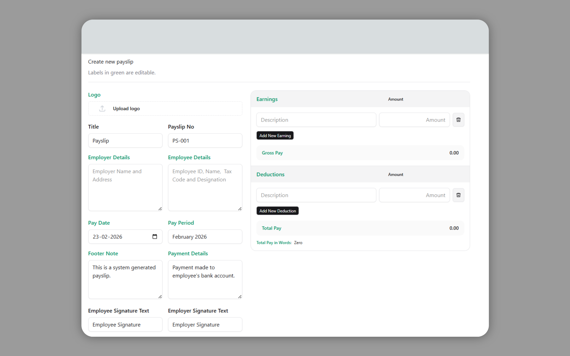 Payslip Generator - Product Hunt launch logo and brand identity