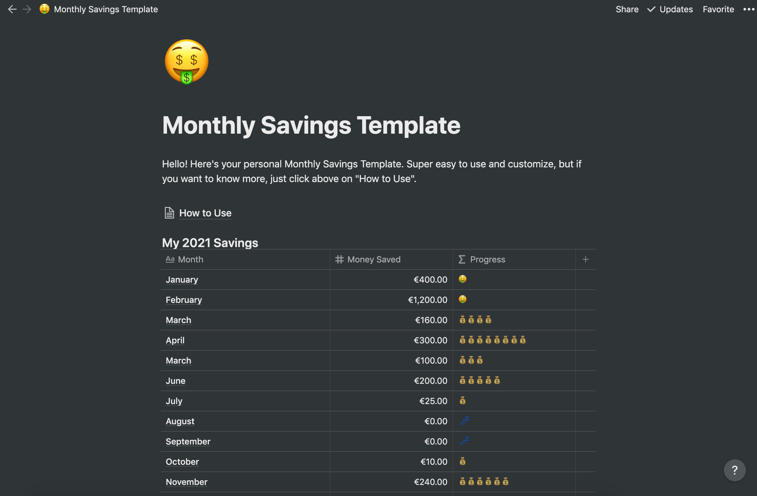 Notion Monthly Savings 🤑 gallery image