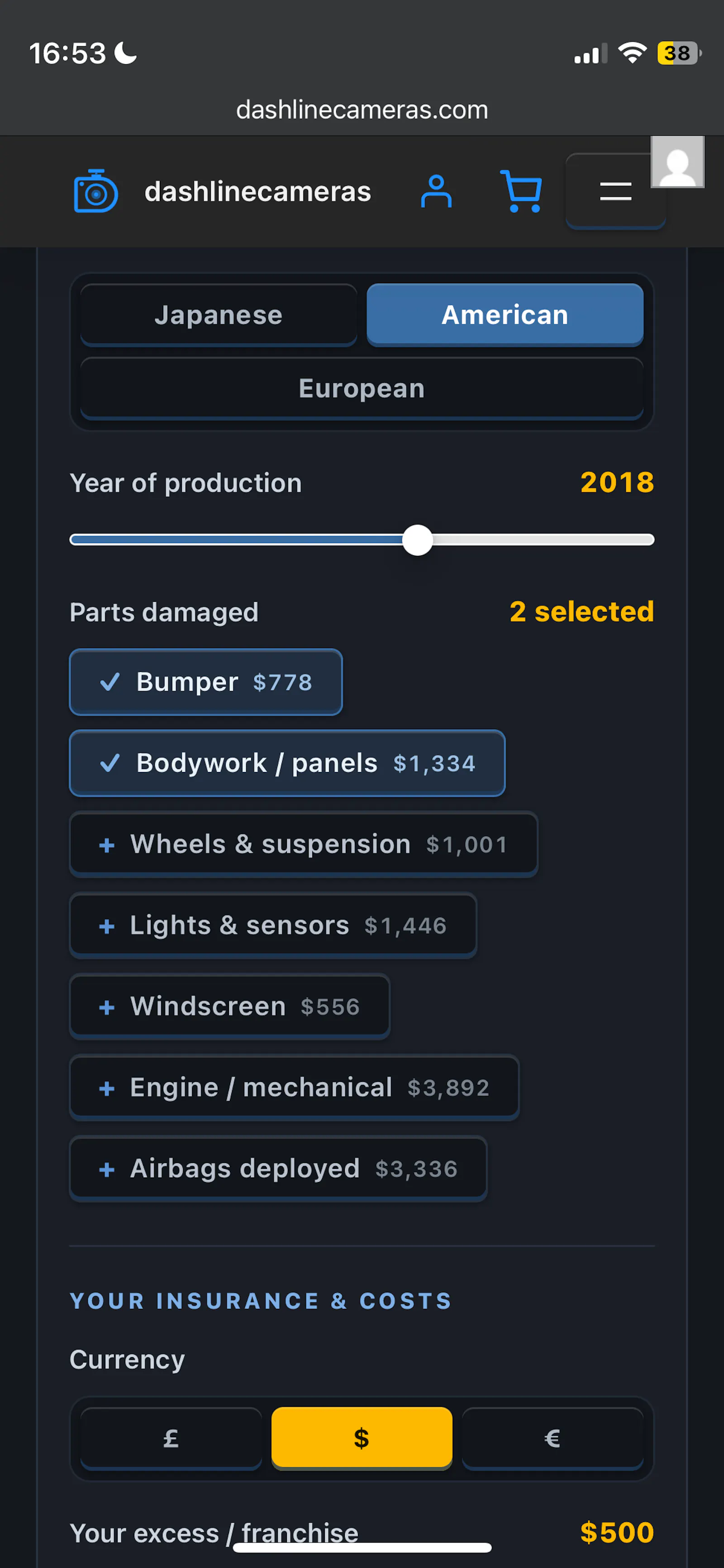 Car accident cost calculator screenshot 3
