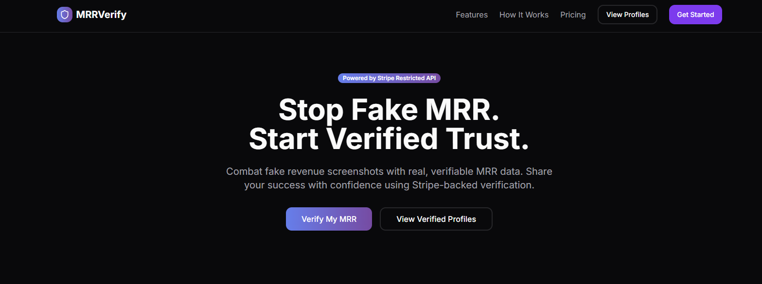 MRRVerify - Main product screenshot demonstrating key features and user interface