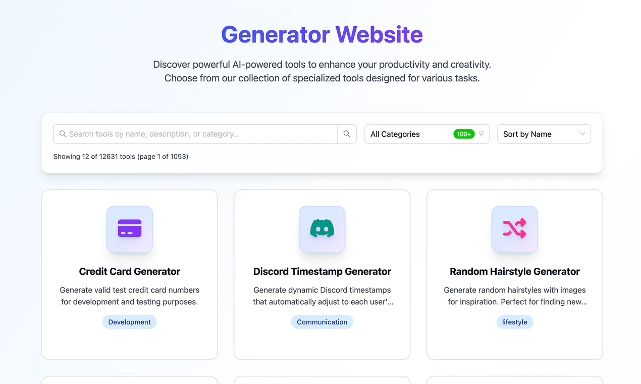 Generator Website gallery image