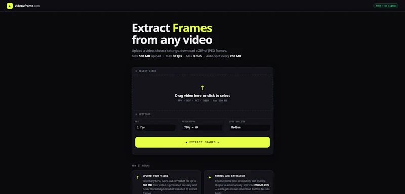 video2frame.com screenshot 1