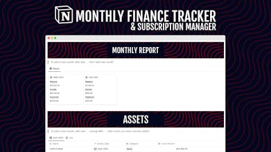 Notion Finance Tracker Template gallery image
