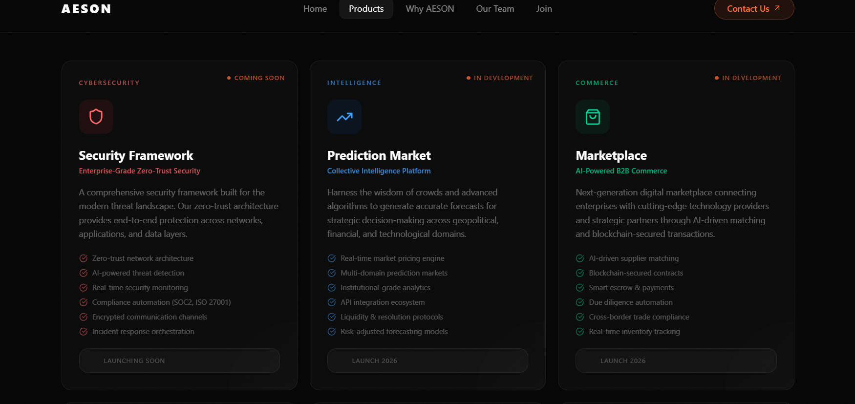 AESON - Screenshot 2 showing product features and functionality