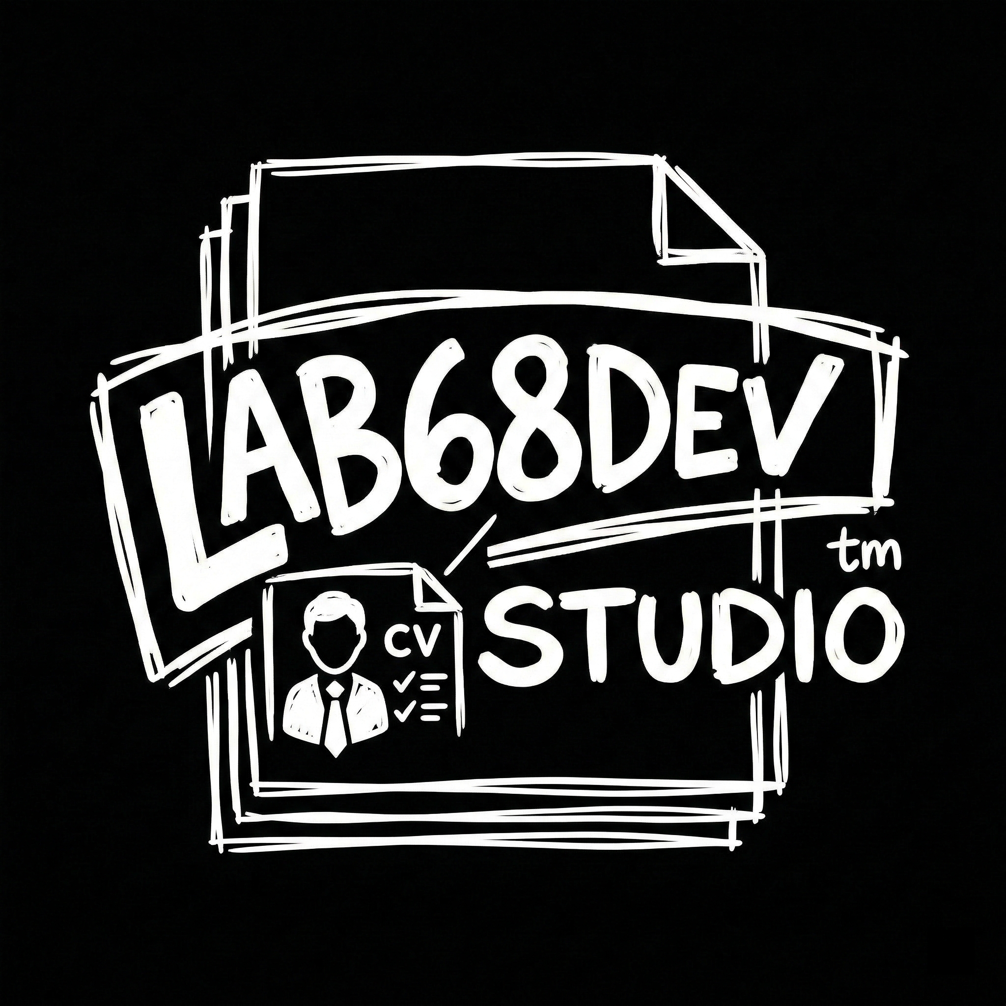 lab68dev CV Builder - Product Hunt launch logo and brand identity