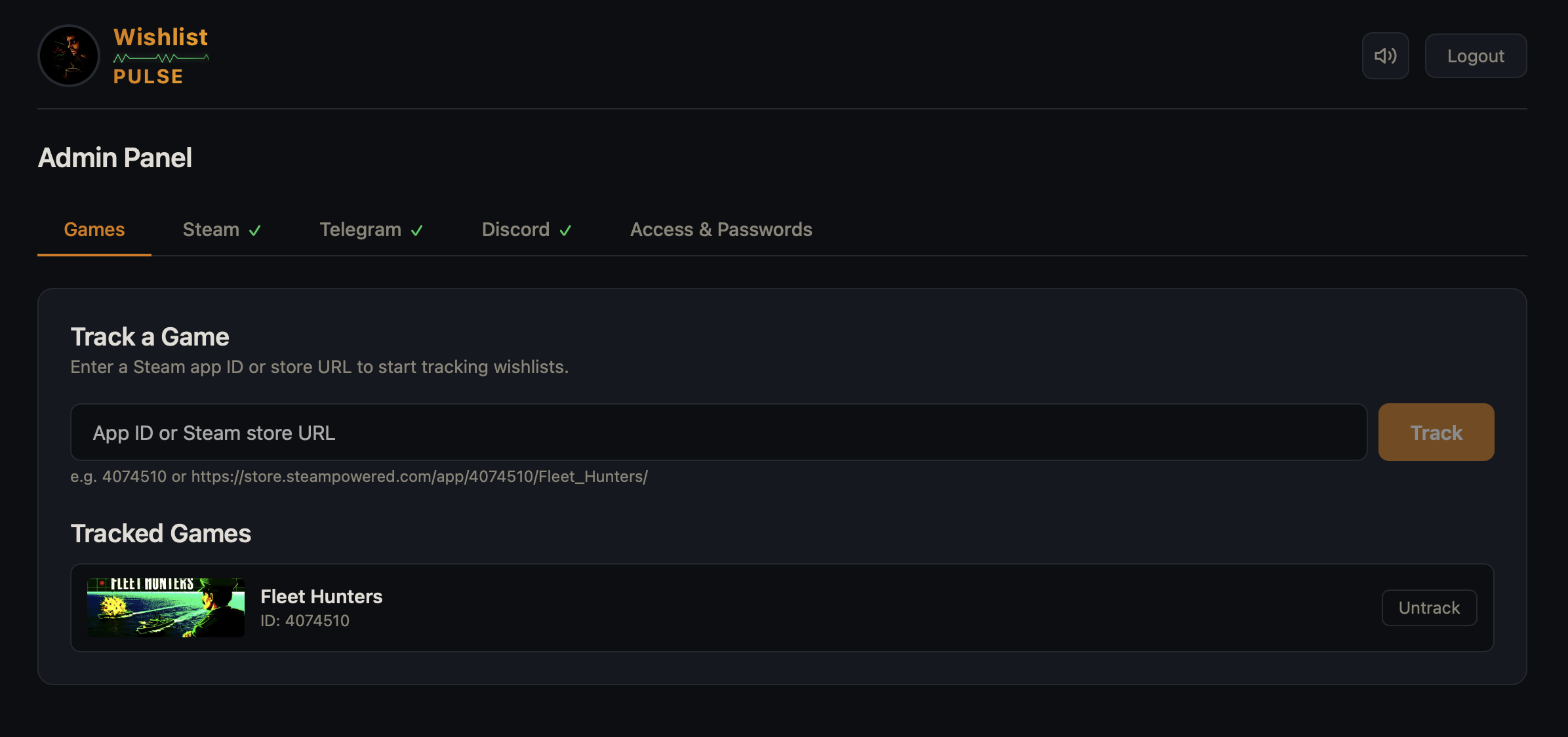 Steam Wishlist Pulse gallery image