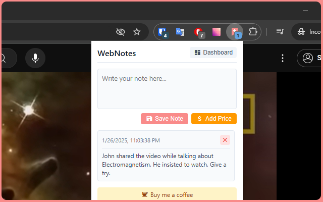 Webnotes - Принять и управлять заметками для разных URL -адресов медиа 2