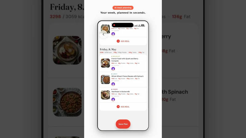 PlannyMeals screenshot 1 (video preview)