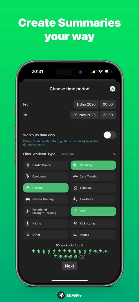 Sumry - HealthKit verilerinizi özetlere, haritalara ve içgörülere dönüştürün medya 5