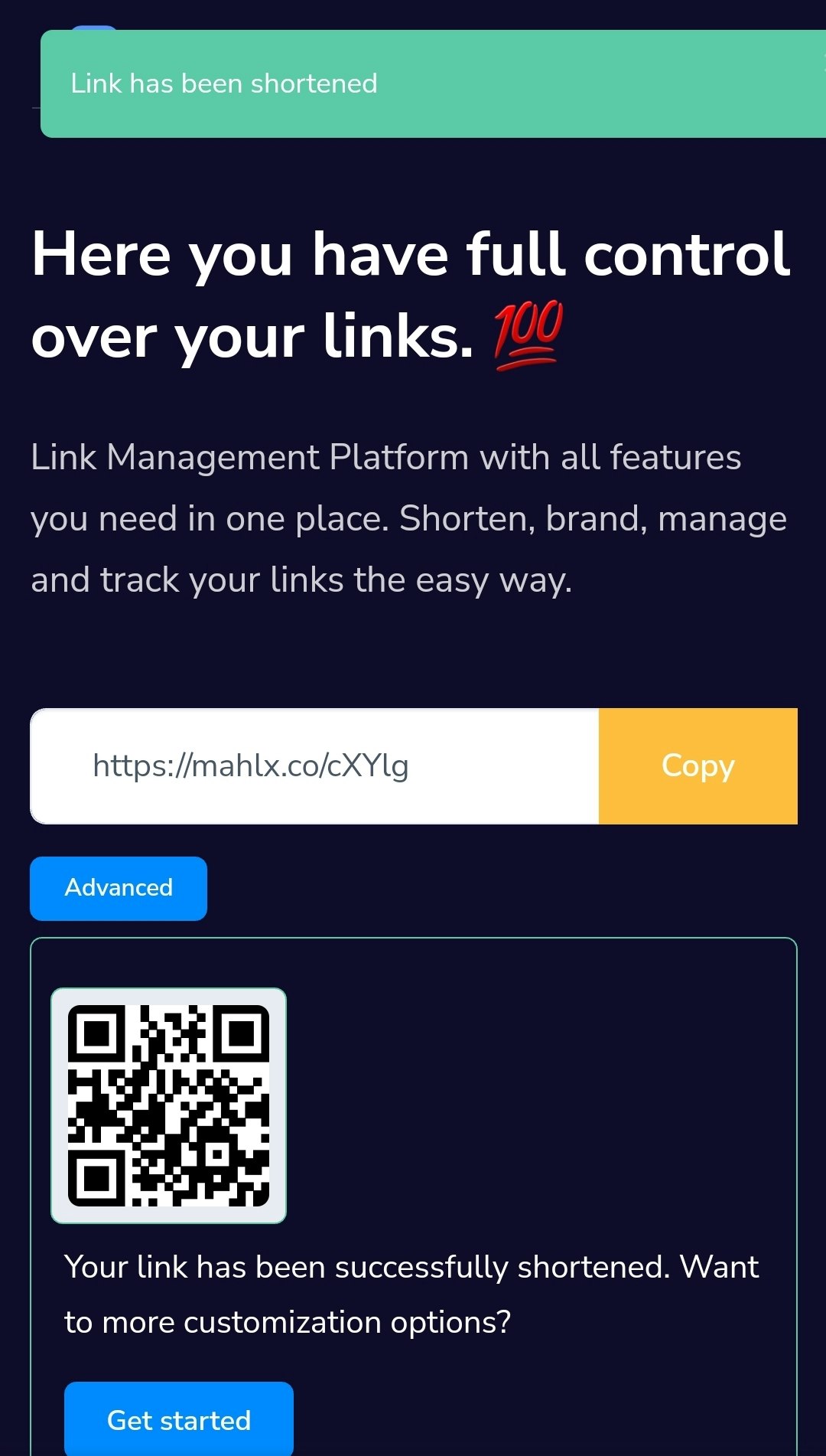 Acortado de URL Mahlx media 2