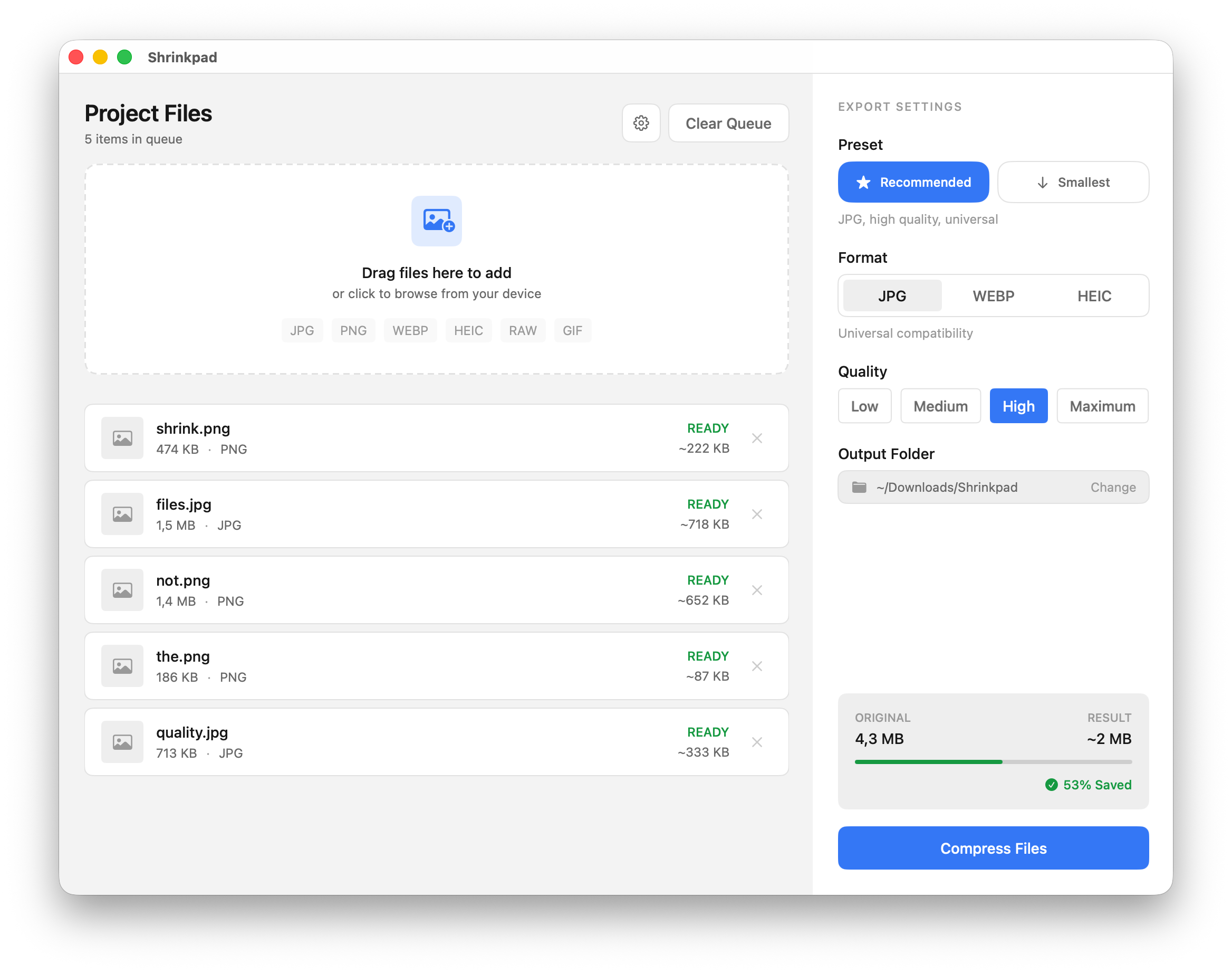 Shrinkpad - Screenshot 2 showing product features and functionality