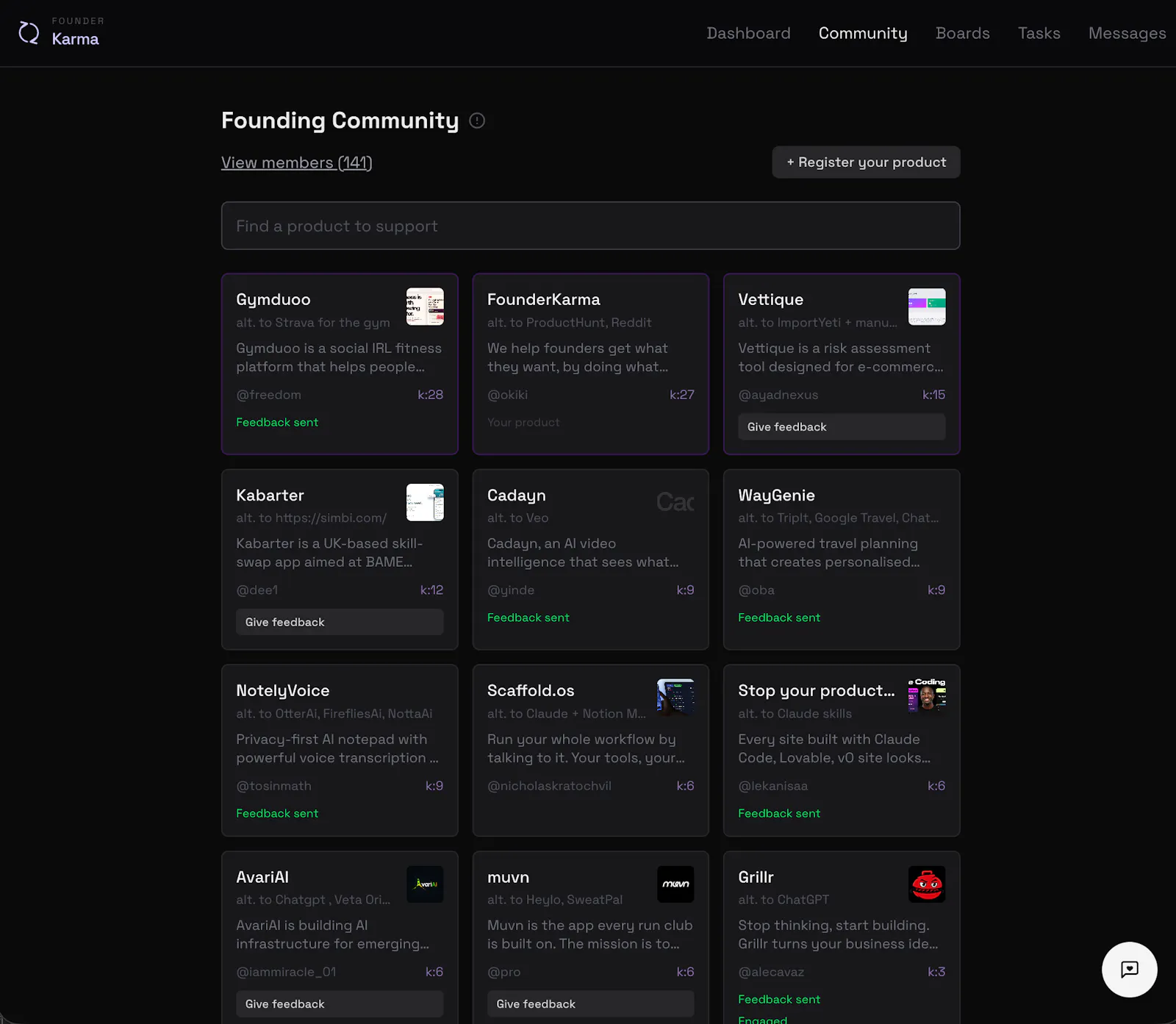 FounderKarma screenshot 4